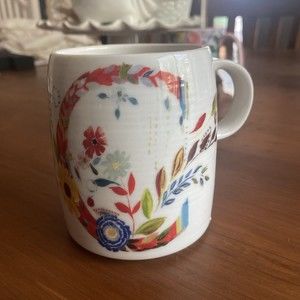 Starla M Halfmann Petal Palette Monogram Coffee Cup Mug Letter C Anthropologie
